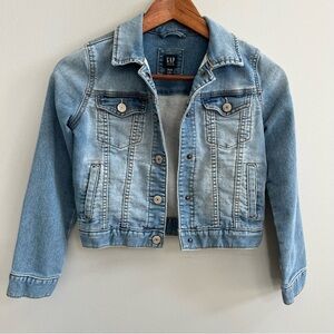 GAP Girls Cropped Denim Jacket Size Medium Casual Layering 80's